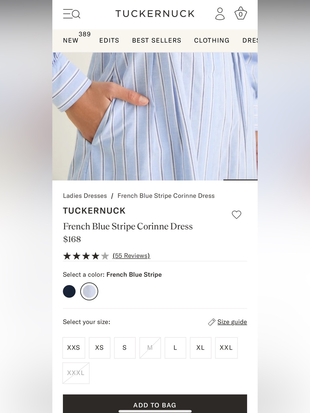 AG26 Tuckernuck French Blue Stripe Corinne Dress - Picture 12 of 12